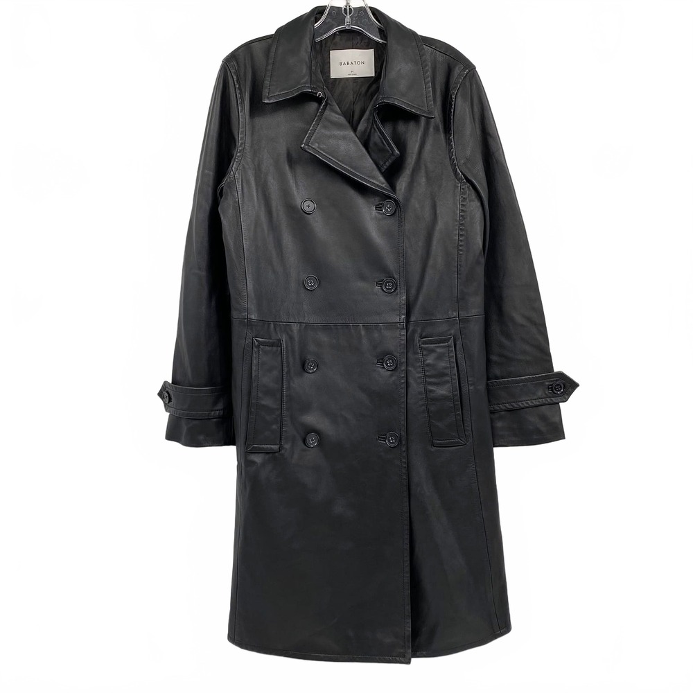 Babaton Black Leather Trench Coat | M Regular | Women’s Jacket